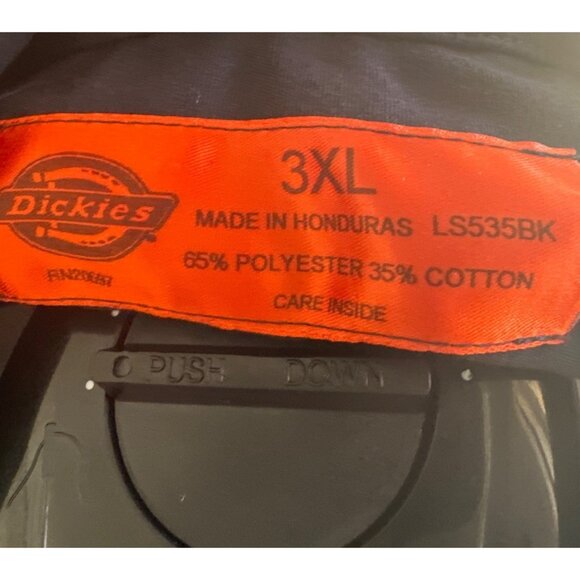 Dickies Men's Black Button-Up Short Sleeve Work Shirt Sz 3XL Sku 2990 - Picture 6 of 6